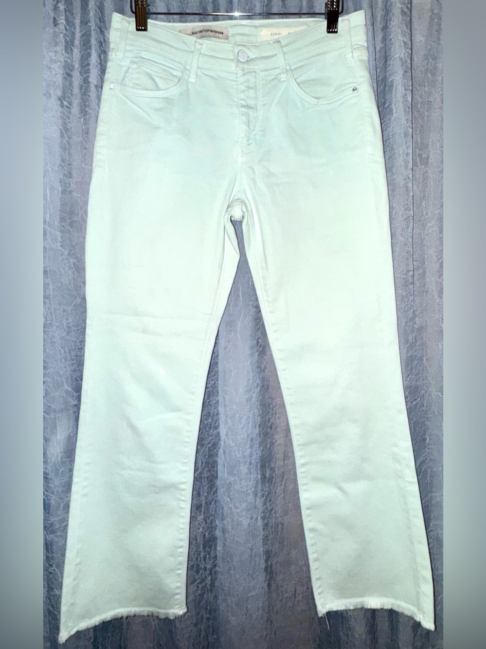 Anthropologie Pilcro & The Letterpress Script Mint Green Cropped Flare Jeans 27